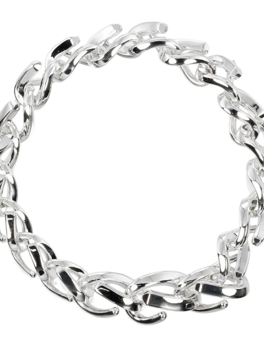TIFFANY&Co. Forge Medium Link High Polish Bracelet Wrist Size6.7" Silver92